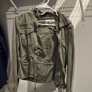 American Rag Olive Green Hooded Zip Jacket